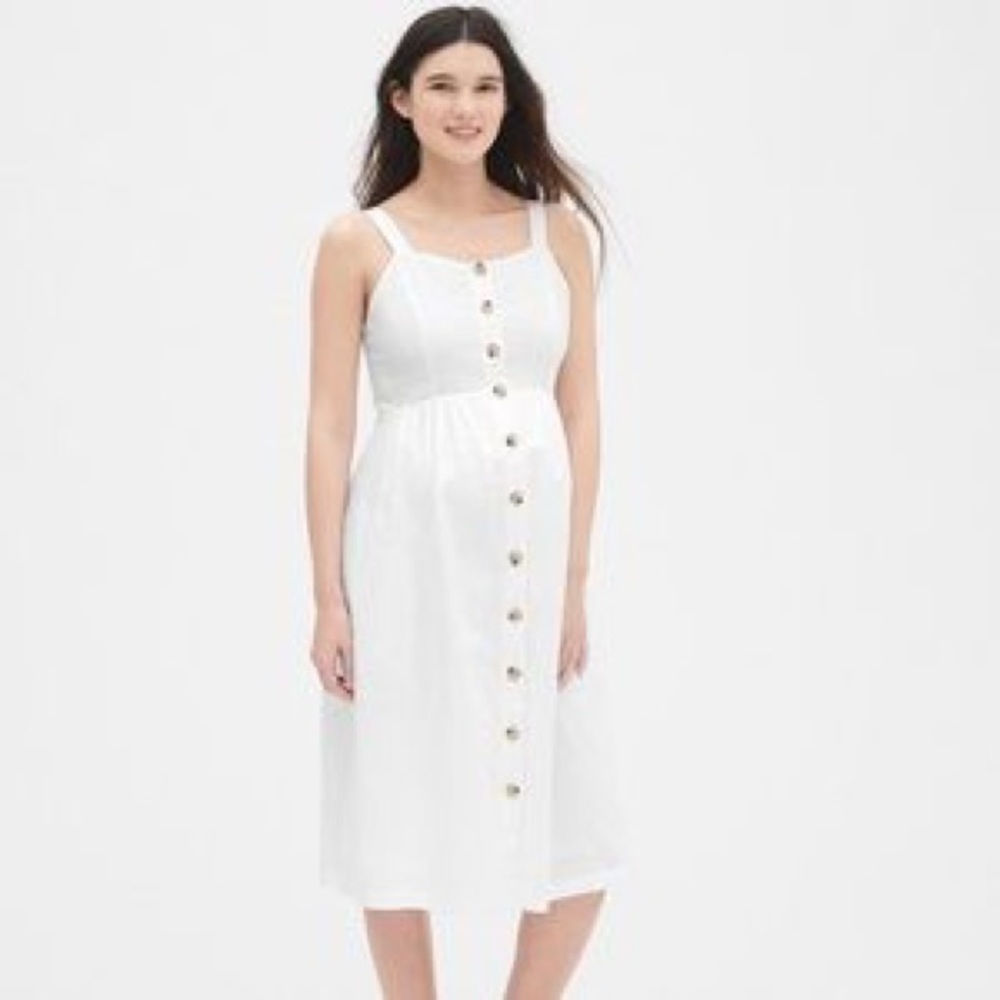 Gap | White Linen Maternity Dress